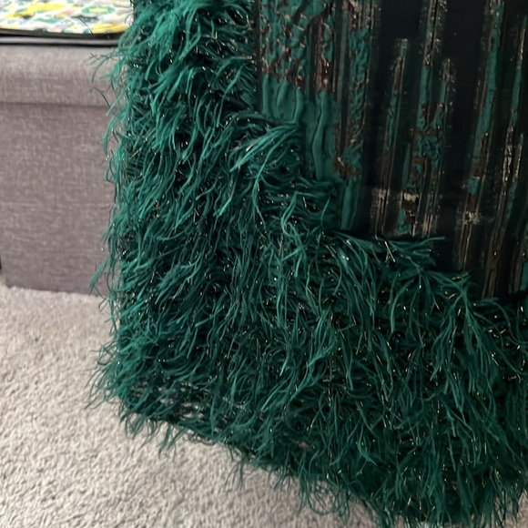 NWT Maeve by Anthropologie Green Feather Skirt - Size 8 - Picture 3 of 11